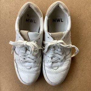 Madewell white coated leather casual walking shoes, size 9.5
